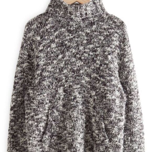 & Other Stories Marled Wool Turtleneck Kangaroo Pocket Sweater- Size Small - Picture 4 of 10
